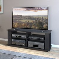 CorLiving - Fillmore Black Wooden TV Stand, for TVs up to 55" - Ravenwood Black - Front_Zoom