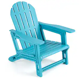 Costway - Modern Adirondack Chair in HDPE with Ergonomic Design, Suitable for Porch, Deck - Turquoise
