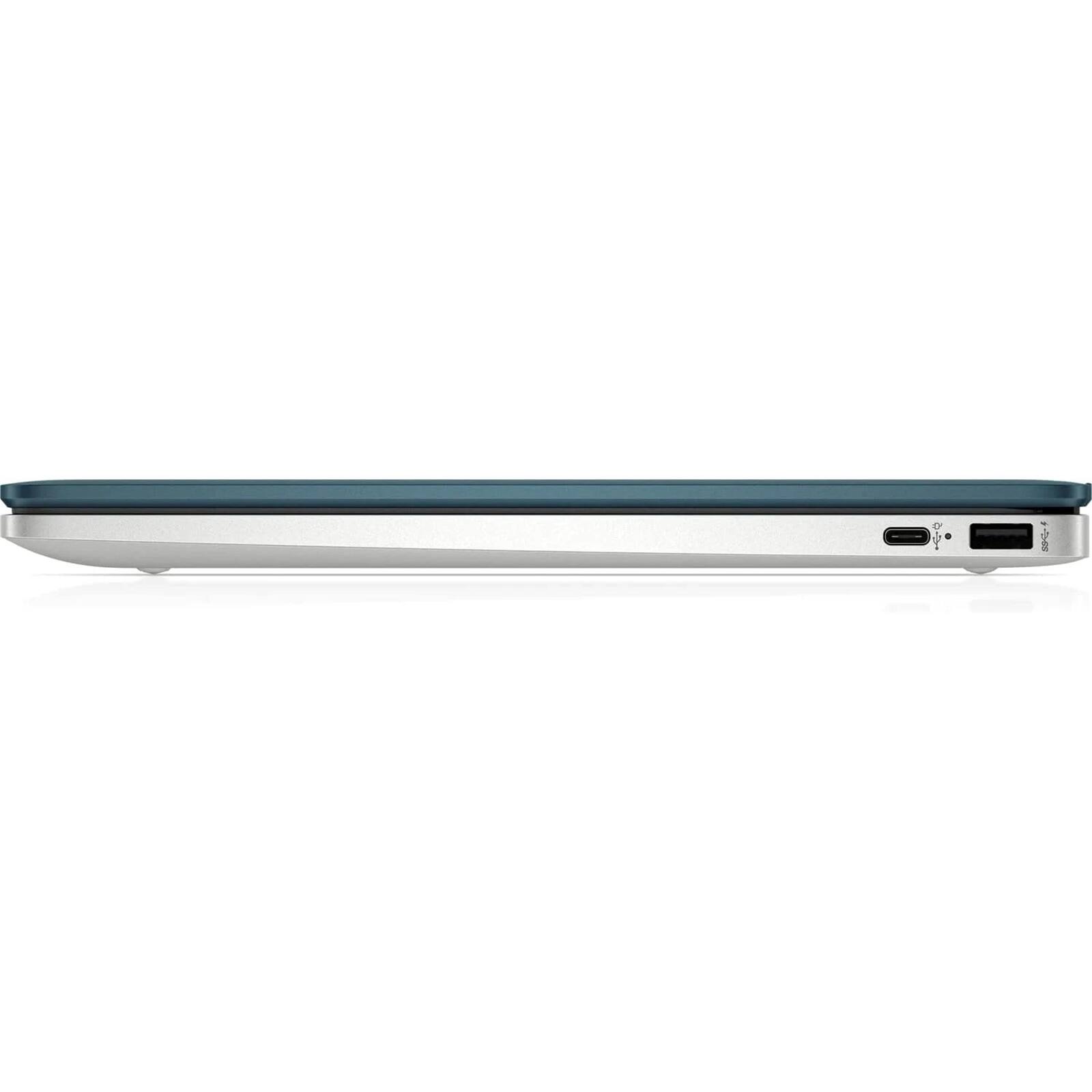 Alt View 3. HP - Chromebook 14a-na0062tg 14" Intel Pentium Silver N5030 1.1 GHz up to 3.1 GHz 4GB 128GB eMMC Chrome OS - Teal.