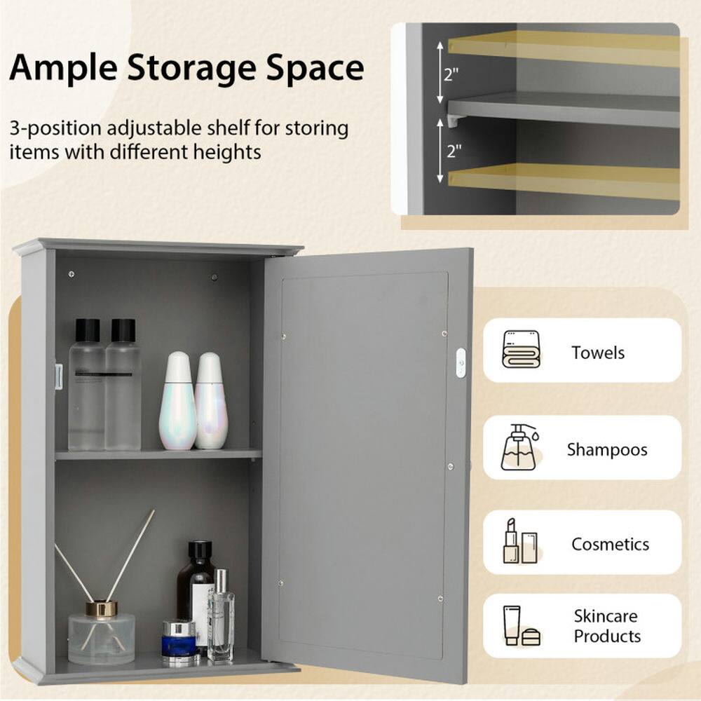 Ample Storage Space

3-position adjustable shelf for storing items with different heights

2" Towels
2" Shampoos
Cosmetics
Skincare Products