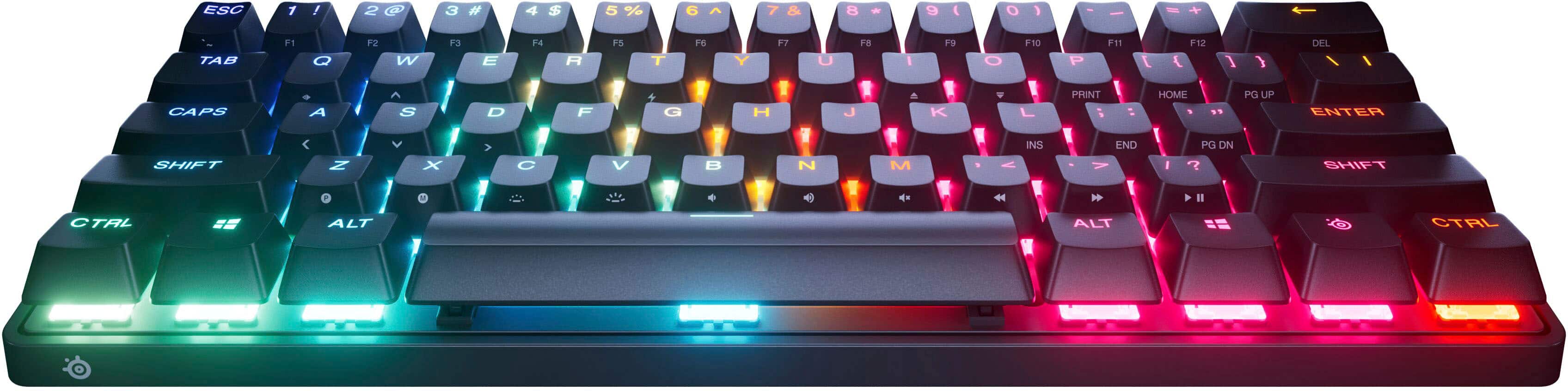 Alt View 7. SteelSeries - Apex Pro Mini Gen 3 60% Wired Mechanical OmniPoint Adjustable Gaming Keyboard with Rapid Tap - Black.