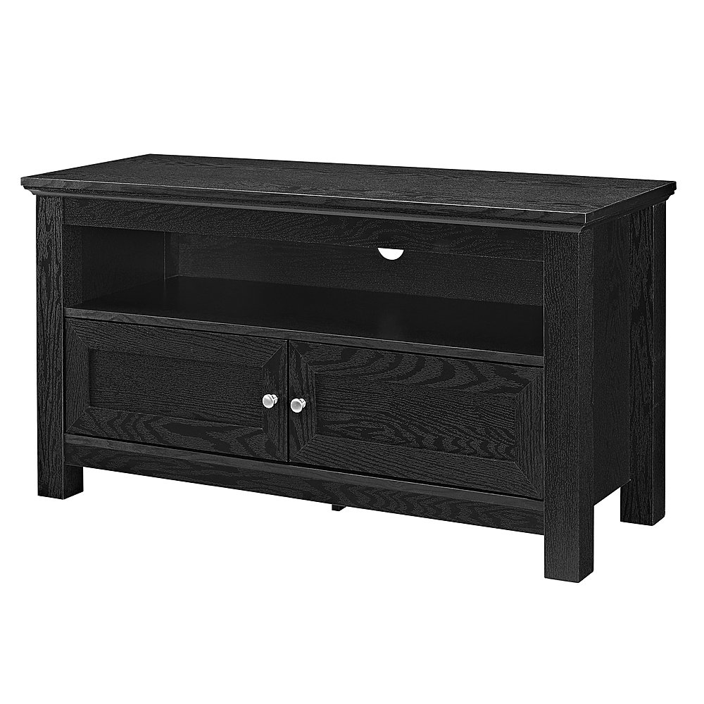 Left View: Walker Edison - Modern TV Stand Cabinet for Most Flat-Panel TVs Up to 50" - Black
