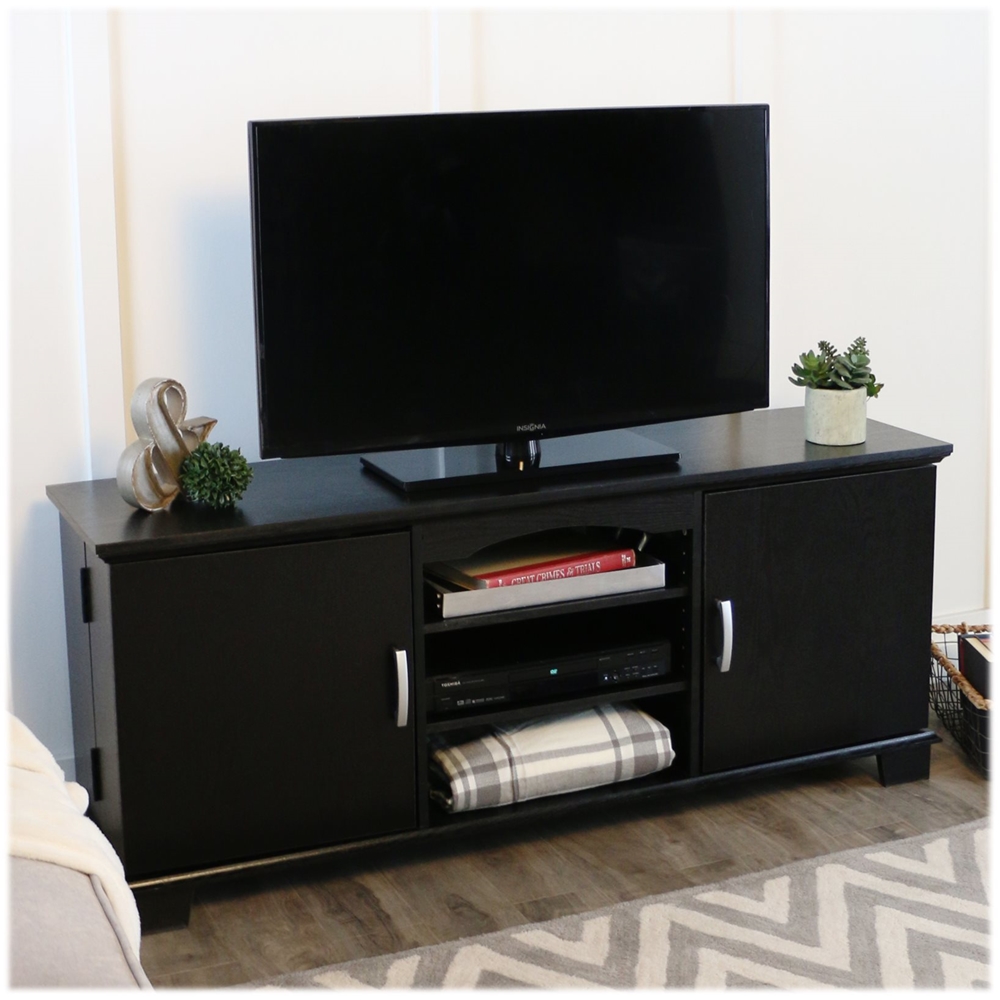 Left View: Walker Edison - Transitional TV Console for Most TVs Up to 65" - Black
