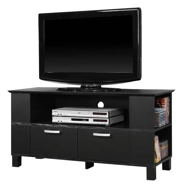 Walker Edison - TV Stand for Flat-Panel TVs Up to 48" - Black - Larger Front