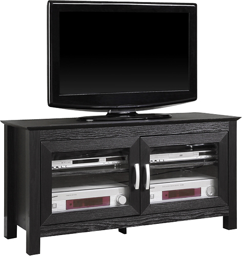 Angle View: Walker Edison - Double Door TV Stand for Most Flat-Panel TV's up to 48" - Black