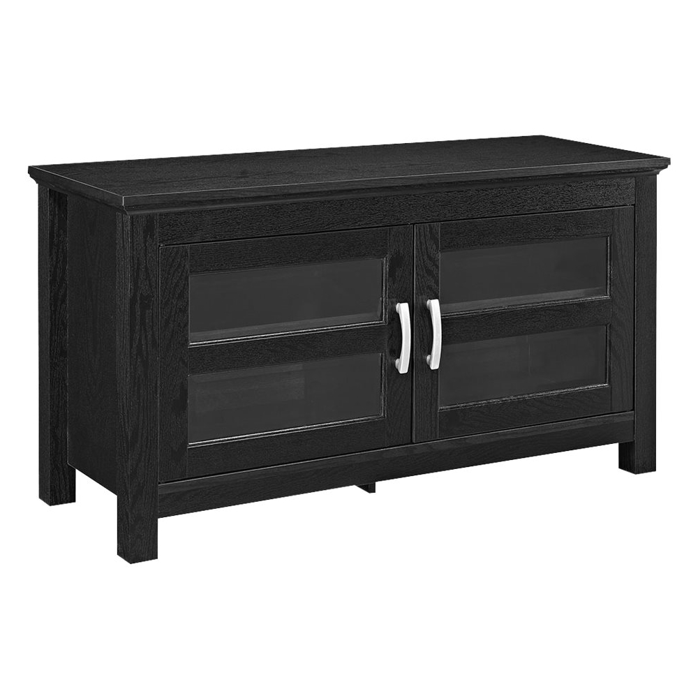Left View: Walker Edison - Double Door TV Stand for Most Flat-Panel TV's up to 48" - Black
