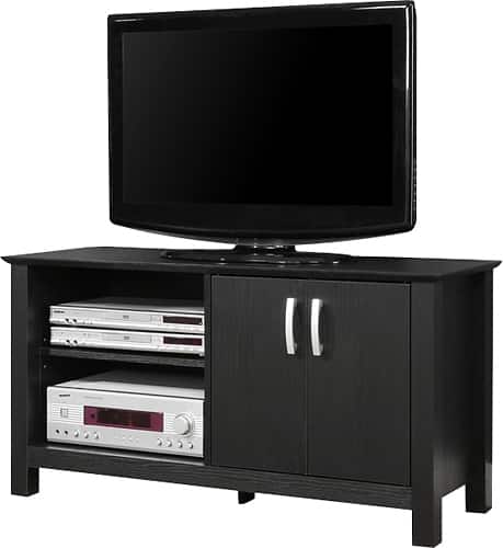 Walker Edison - TV Stand for Flat-Panel TVs Up to 52" Cordoba 44'' Wood TV Stand in Black - Black - Angle