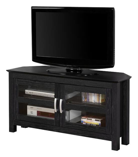 Walker Edison Corner Tv Stand For Flat Panel Tvs Up To 48 Black Walker Edison Corner Tv Stand For Flat Panel Tvs Up To 48