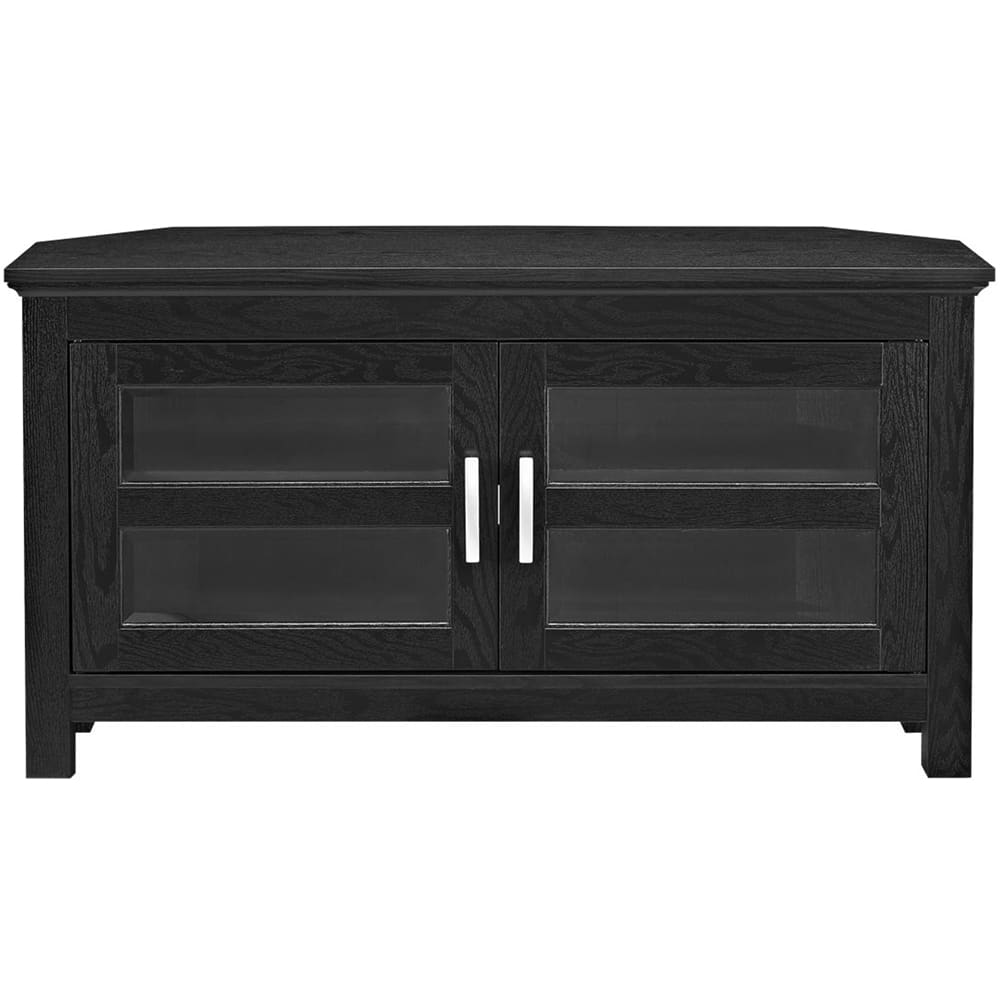 Walker Edison - Corner TV Cabinet for Most TVs Up to 48" - Black - Front_Zoom