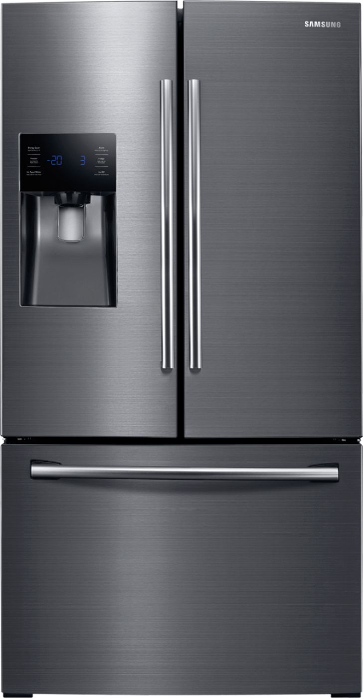 Samsung 24.6 Cu. Ft. French Door Fingerprint Resistant Refrigerator Black  Stainless Steel RF263BEAESG - Best Buy