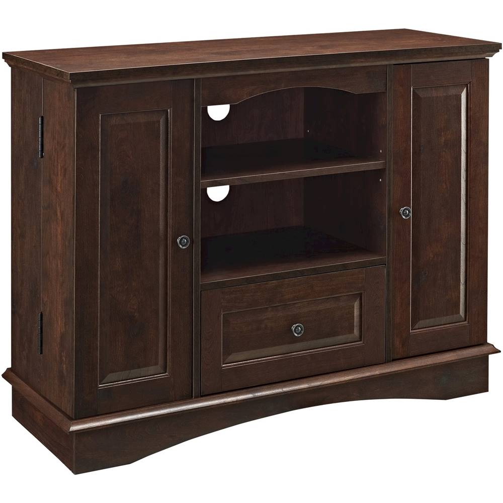 Angle View: Walker Edison - Rustic Traditional TV Stand Cabinet for Most TVs Up to 50" - Brown