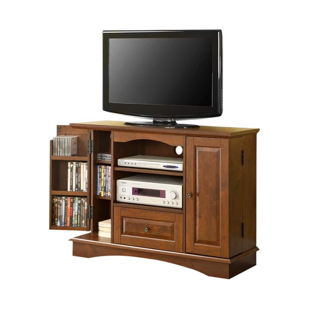 Alt View 11. Walker Edison - Rustic Traditional TV Stand Cabinet for Most TVs Up to 50" - Brown.