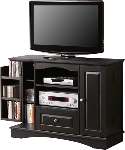 Angle View: Walker Edison - Rustic Traditional TV Stand Cabinet for Most TVs Up to 50" - Black