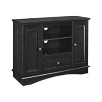 Walker Edison - Rustic Traditional TV Stand Cabinet for Most TVs Up to 50" - Black - Front_Zoom