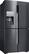 Angle. Samsung - 22.5 cu. ft. 4-Door Flex French Door Counter Depth Refrigerator with Convertible Zone - Black stainless steel.