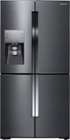 Samsung - 22.5 Cu. Ft. Counter Depth 4-Door Flex French Door Fingerprint Resistant Refrigerator with Convertible Zone - Black Stainless Steel - Front_Zoom