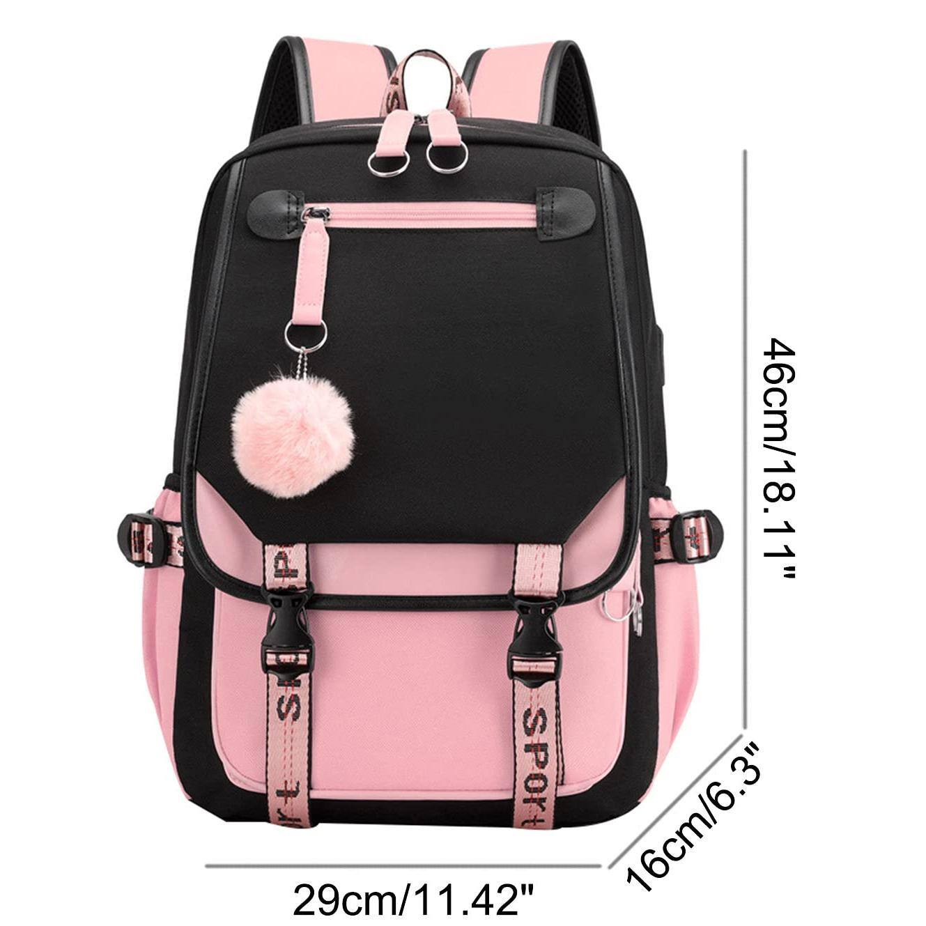 Left. Pacoar Cade - Teenage Girls' Backpack Middle School Students Bookbag Outdoor Daypack With Usb Charge Port (21 Liters  Black Pink) - Green Black-21 Liters.