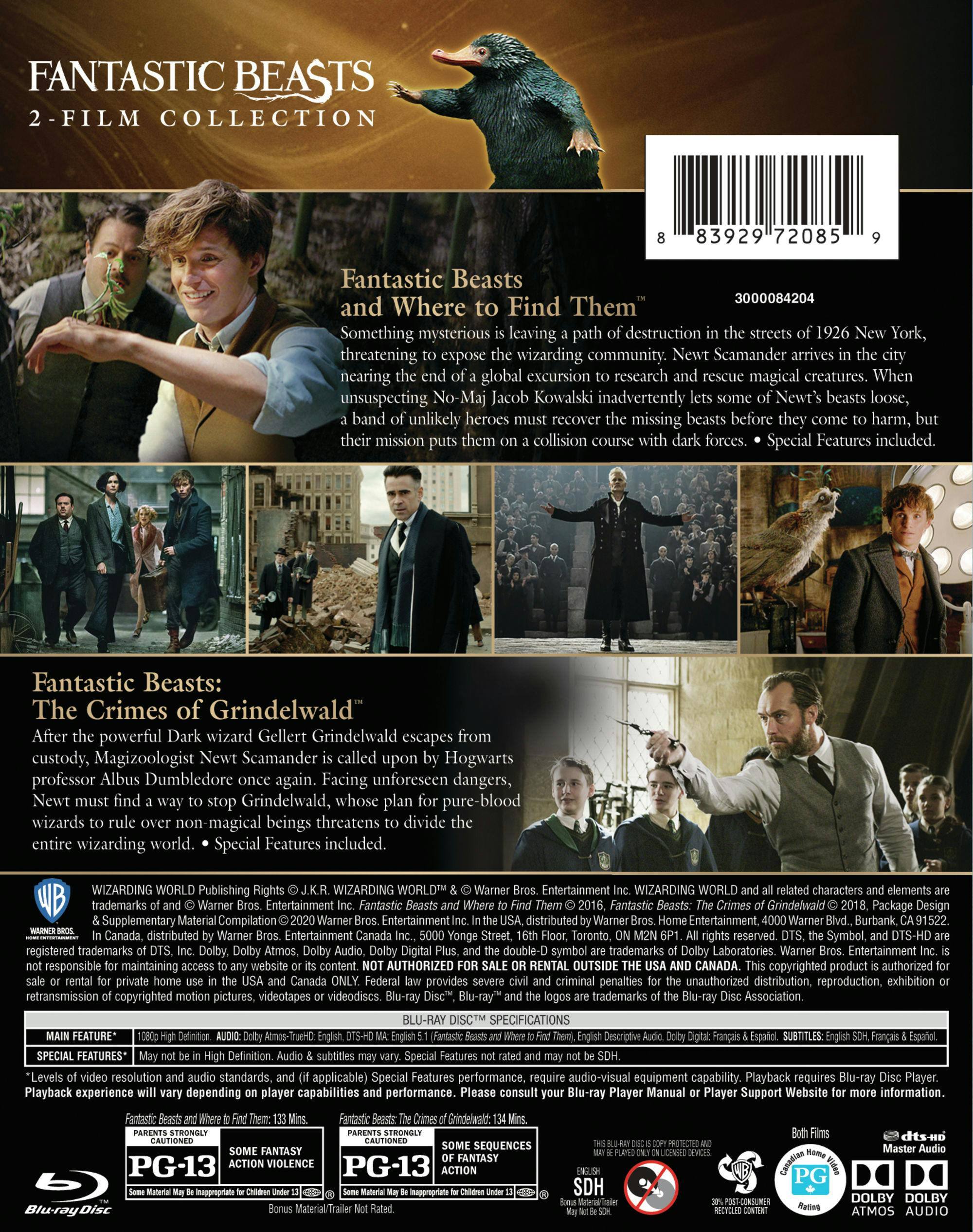 Angle. Fantastic Beasts: 2-film Collection (Blu-ray Double Feature) [Blu-ray].