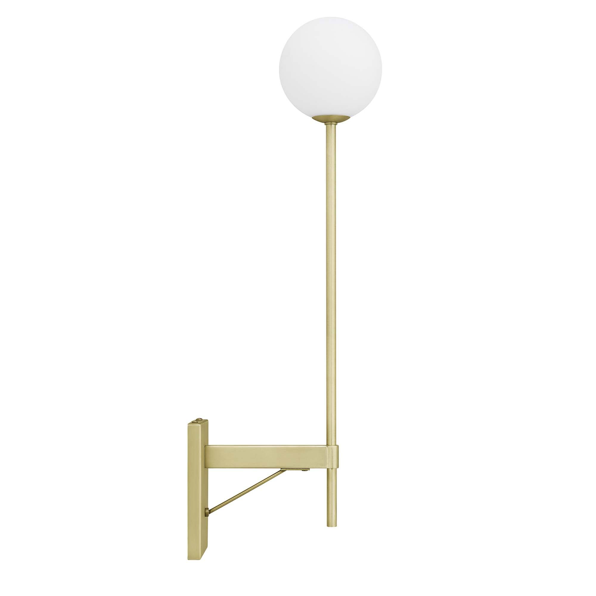 Alt View 2. Modway - Riva White Globe Wall Sconce by Modway - Satin Brass.