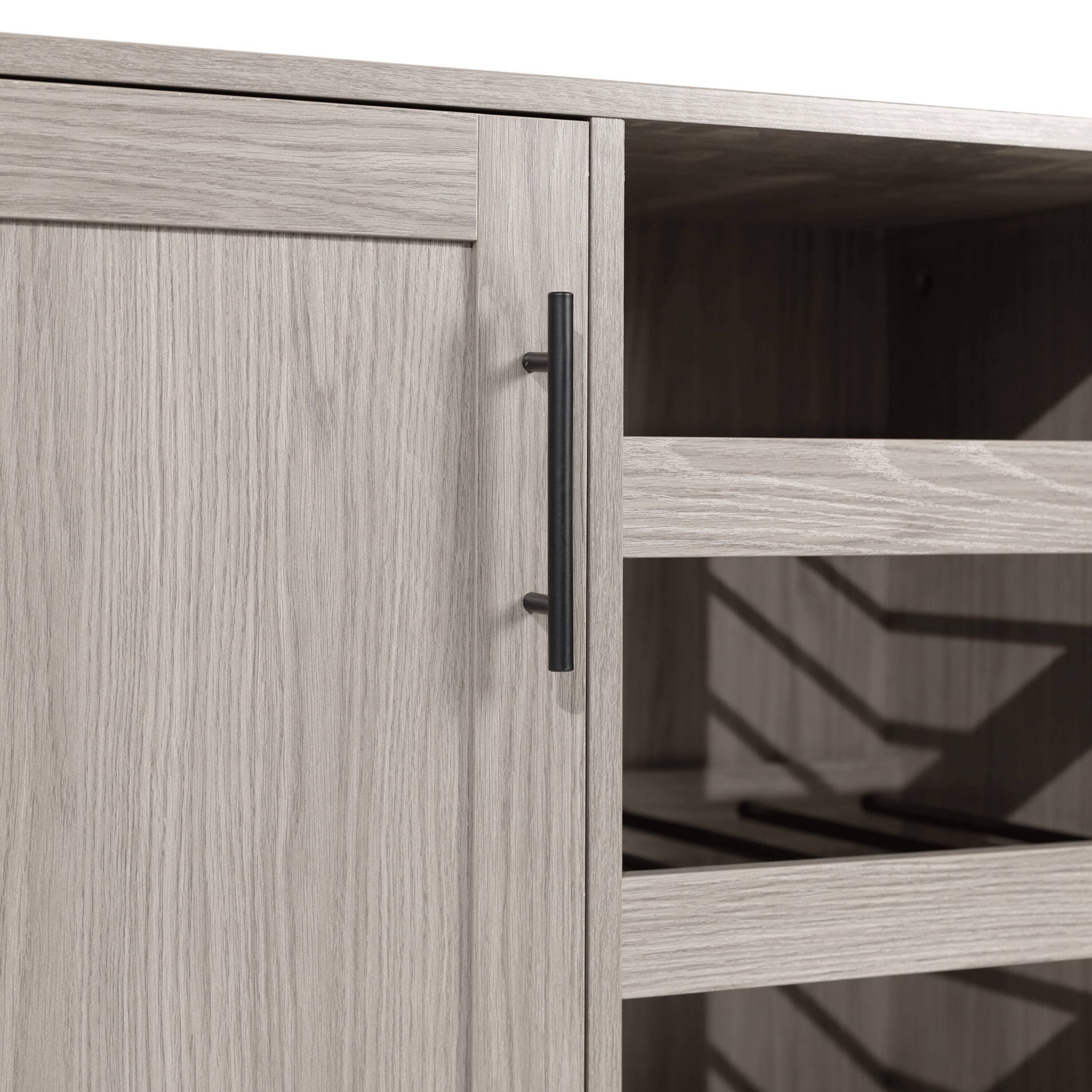 Alt View 9. Emma + Oliver - Classic Sideboard and Bar Cabinet with Open and Closed Storage - Gray.