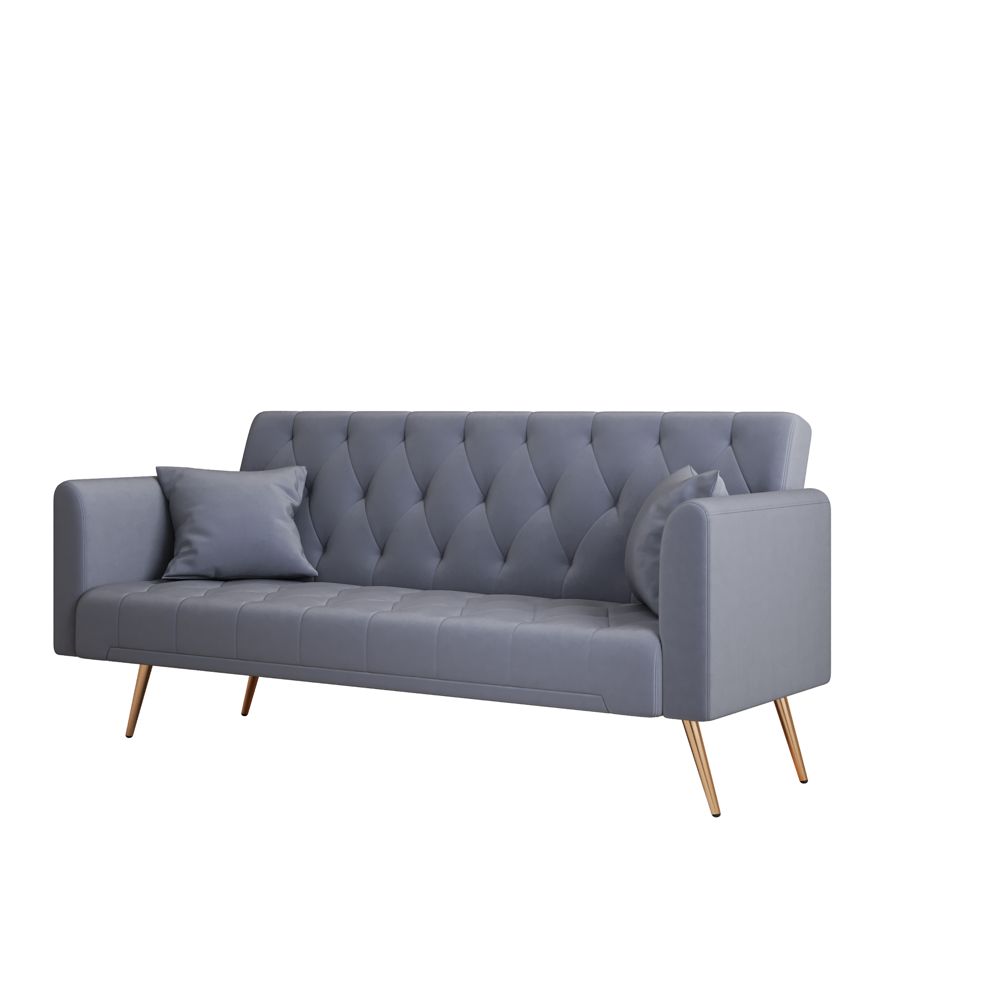 Alt View 8. GOODSILO - Convertible Velvet Sofa Bed with Adjustable Backrest for Small Spaces, Living Room and Office Use - Gray.