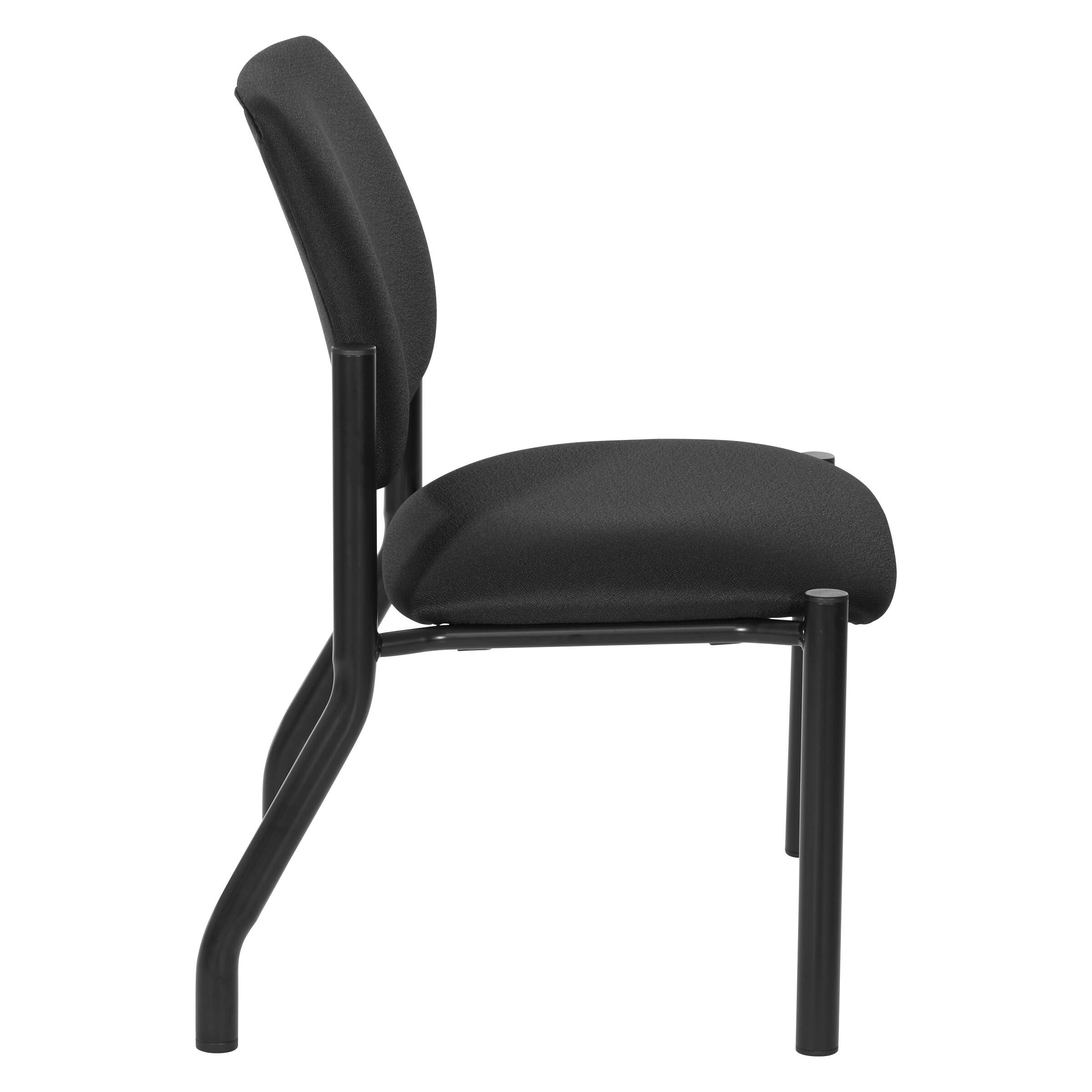 Left. Office Star Products - Big & Tall Office Guest chairs - Icon Black Fabric.