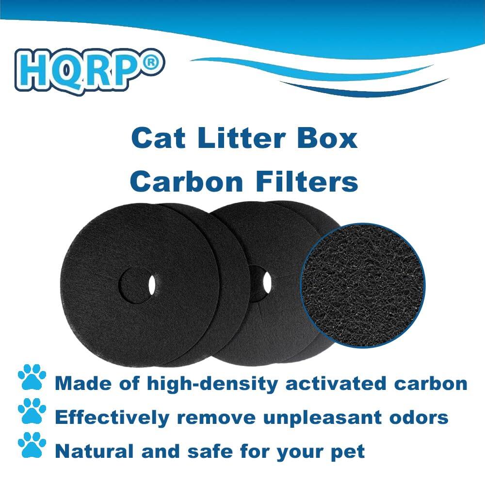 HQRP® Cat Litter Box Carbon Filters

Made of high-density activated carbon  
Effectively remove unpleasant odors  
Natural and safe for your pet