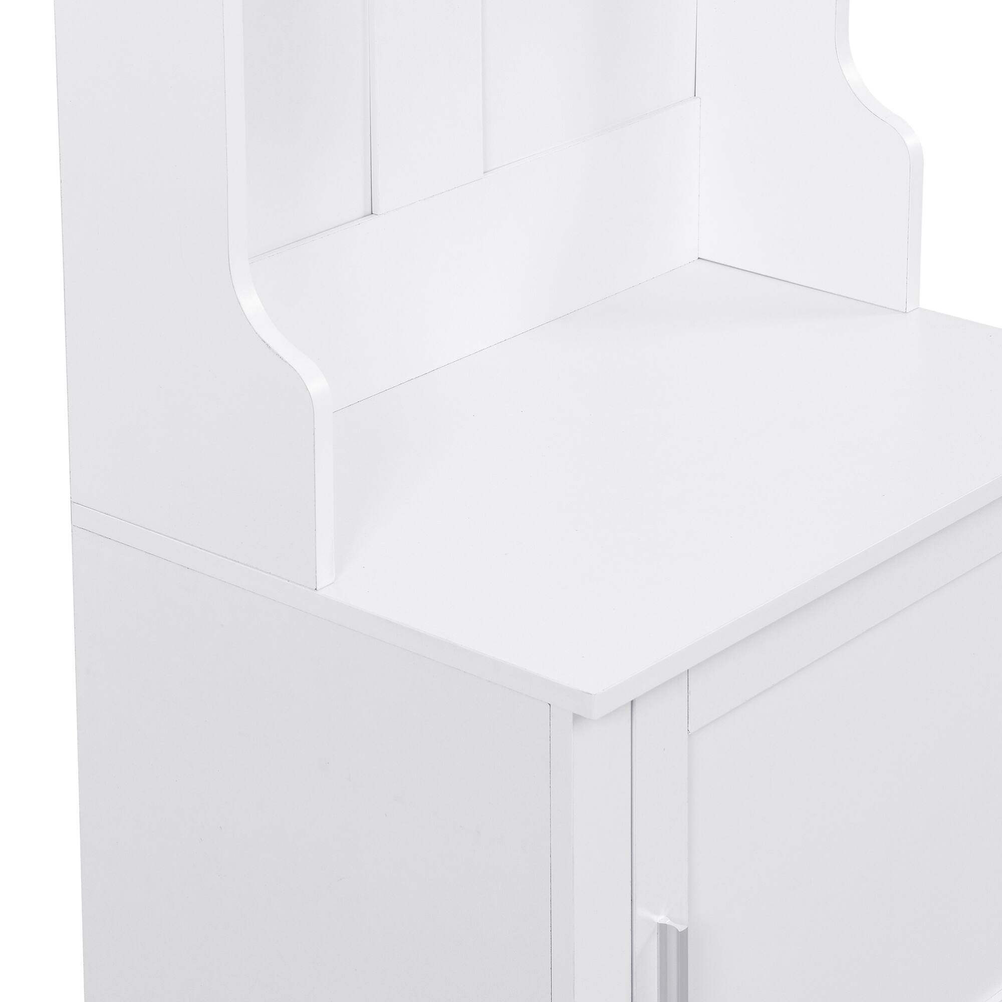 Alt View 10. GOODSILO - Slim Hall Tree with Cabinet and Hooks, Multi-functional Storage Bench for Hallway and Living Room - White.