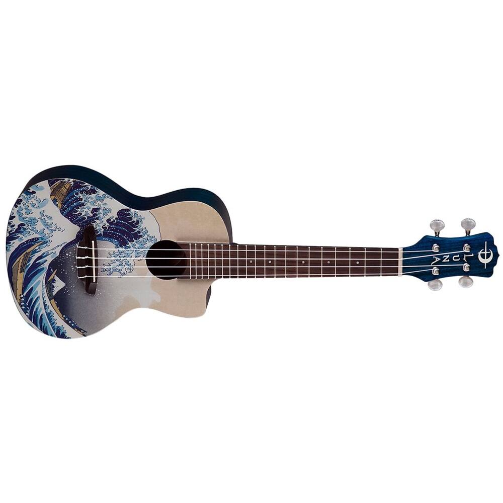 Best Buy Luna 4String Concert Ukulele Great wave graphic UKE GWC