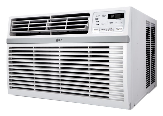 tie Push down Performance LG 12,000 BTU 115V Window-Mounted Air Conditioner with Remote Control White  LW1216ER - Best Buy