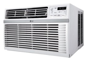 LG - 550 Sq. Ft. 12,000 BTU Window Air Conditioner with Remote Control - White - Front_Zoom