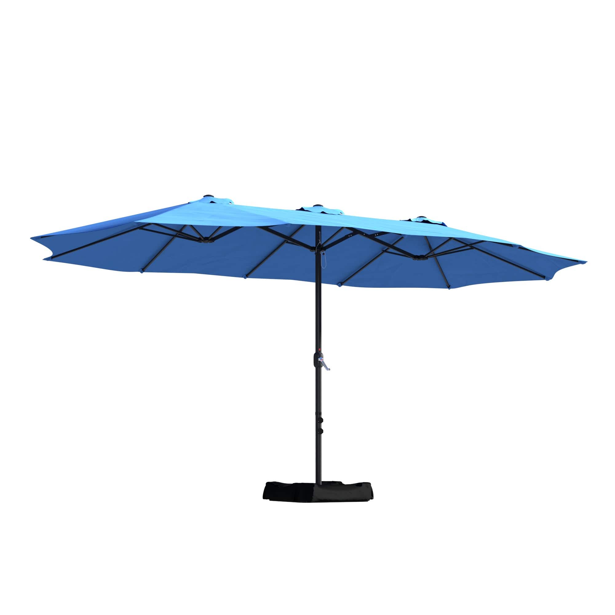Boyel Living - 15 FT Extra Large Double Sided Patio Market Umbrella with Base Fade Resistant UV Resistant - Green