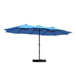 Boyel Living - 15 FT Extra Large Double Sided Patio Market Umbrella with Base Fade Resistant UV Resistant - Green