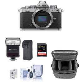 Bundle - Nikon - Z fc DX-Format Mirrorless Camera with Flashpoint Zoom-Mini TTL R2 Flash, 64GB SD Card, Bag, Screen