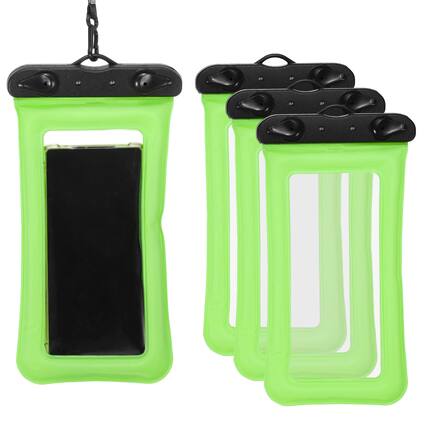Front. Unique Bargains - 3pcs Waterproof Phone Pouch Floating No Sink Universal Cellphone Dry Bag for Kayaking Beach Swimming Hiking - Green.