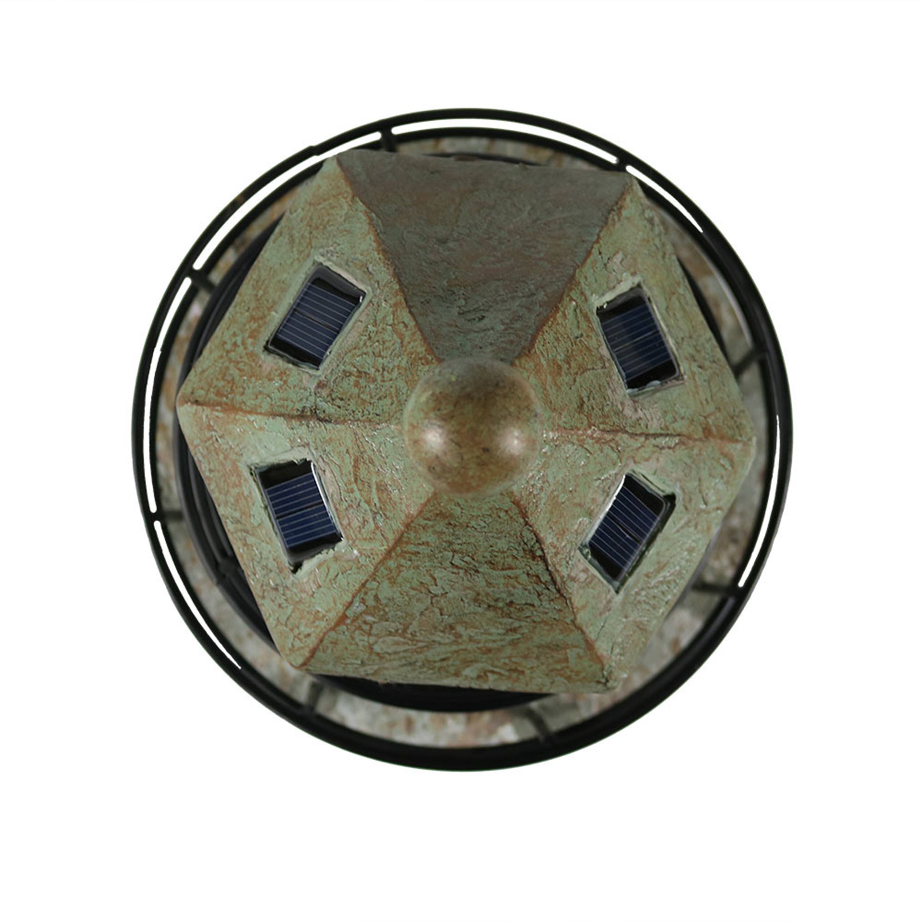 Alt View 6. Sunnydaze - 35 in Resin and Stone Solar LED Lighthouse Nautical Statue - Grey.