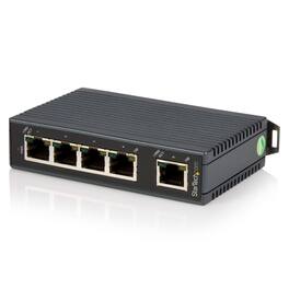 StarTech.com - 5 Port Industrial Ethernet Switch - Din Rail Mountable - 5 Ports - 5 X Rj-45 - 10/100base-tx - Rail-mountable - Black
