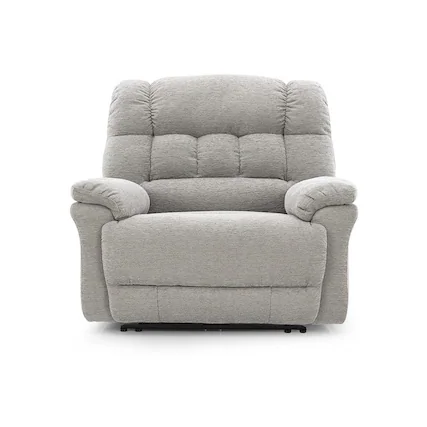 Front. Heartland Furniture - Oversized Recliner Chair – Heavy-Duty Recliners with Wide Seat, Light Grey - Light Grey.