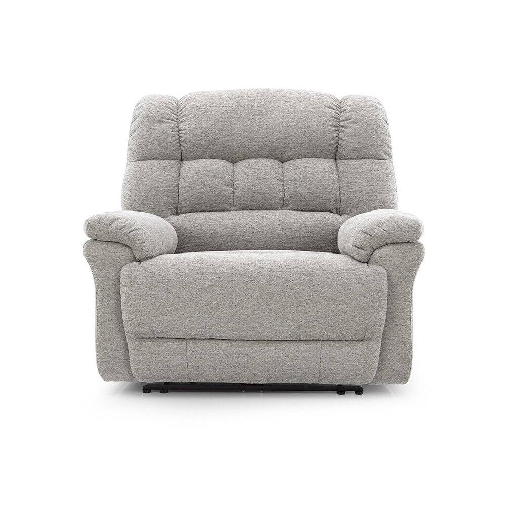 Front. Heartland Furniture - Oversized Recliner Chair – Heavy-Duty Recliners with Wide Seat, Light Grey - Light Grey.