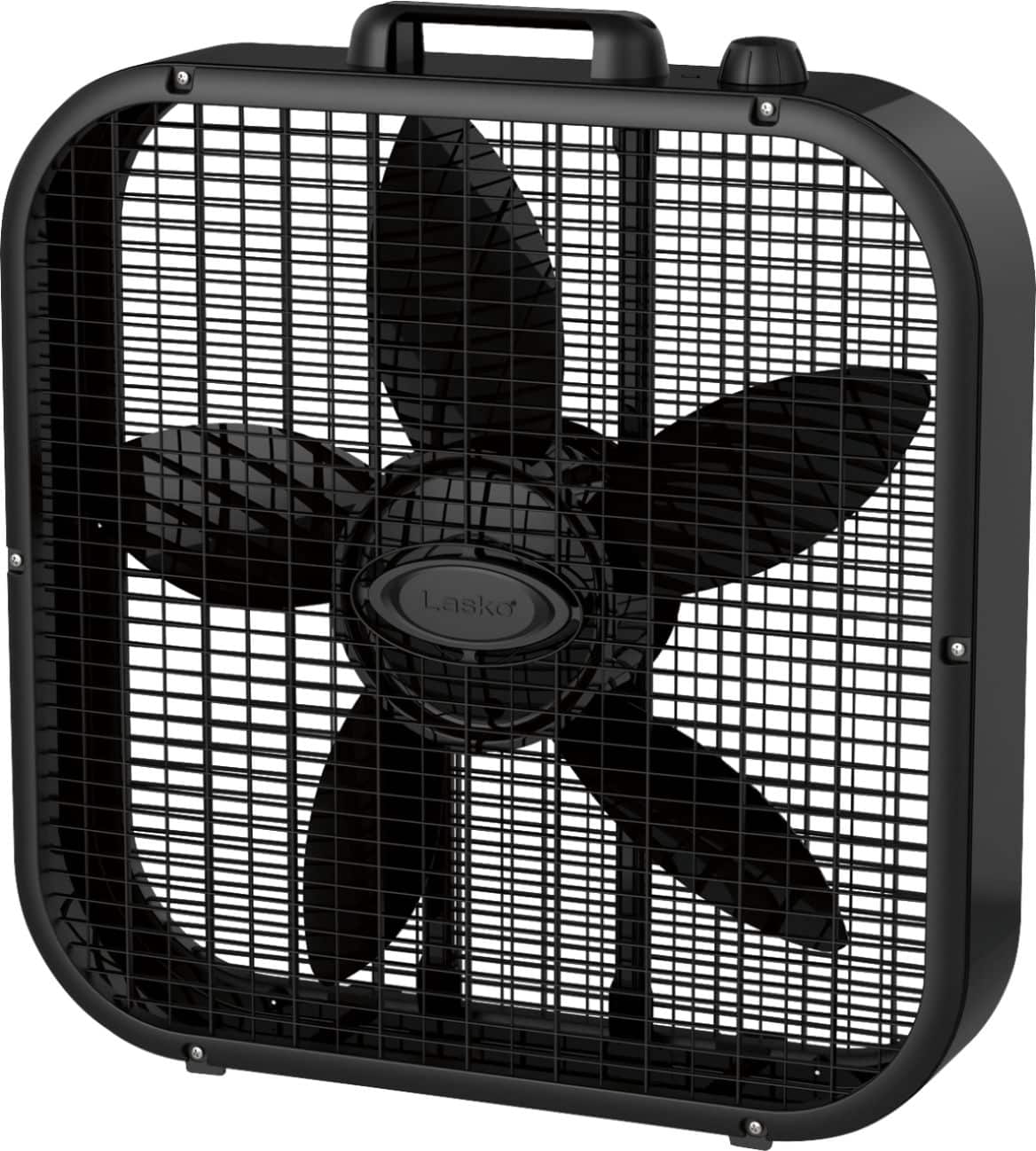 Angle. Lasko - 20 in. Dècor Colors Air Circulating Box Fan with 3 Speeds - Black.