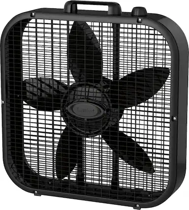 Angle. Lasko - 20 in. Dècor Colors Air Circulating Box Fan with 3 Speeds - Black.