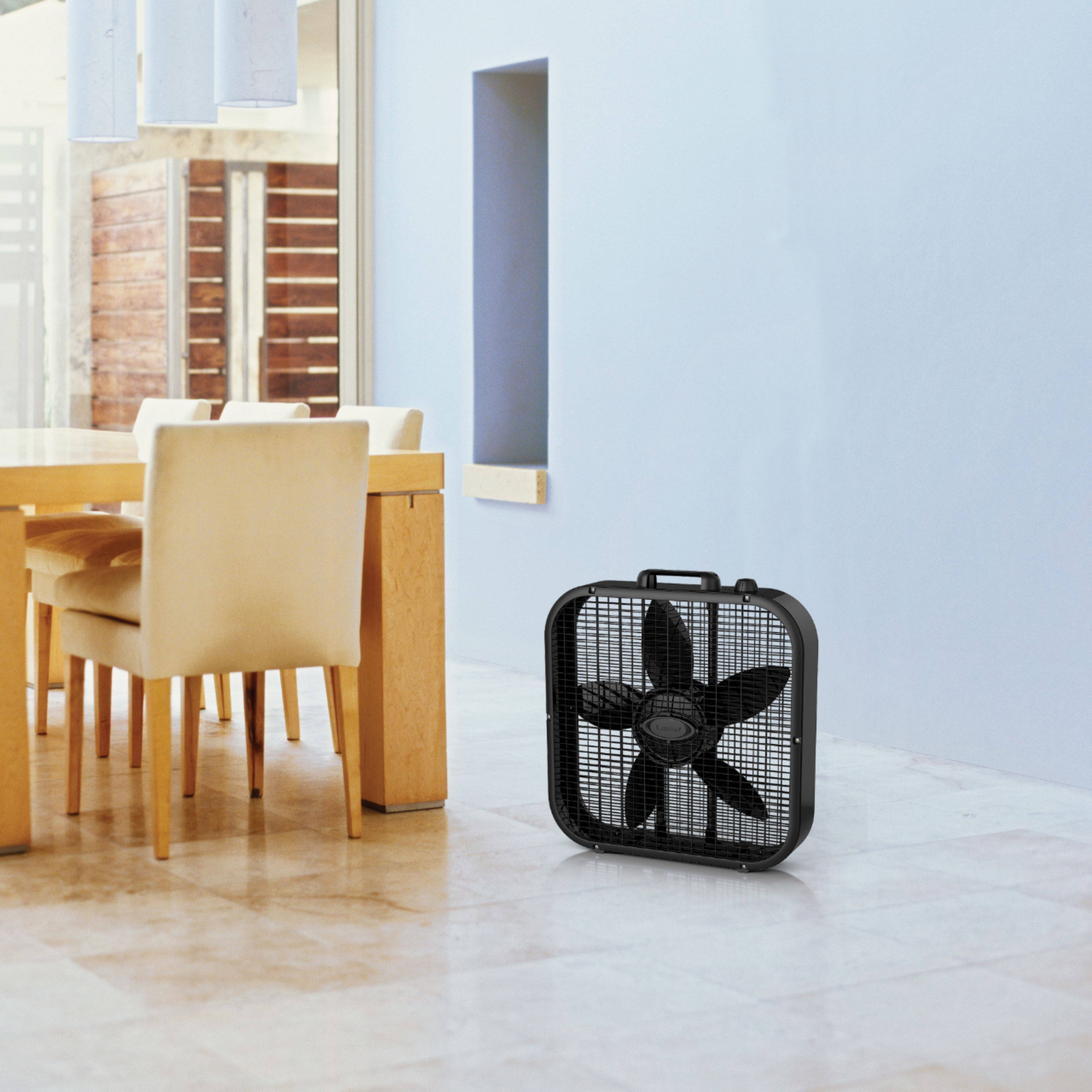 Alt View 11. Lasko - 20 in. Dècor Colors Air Circulating Box Fan with 3 Speeds - Black.