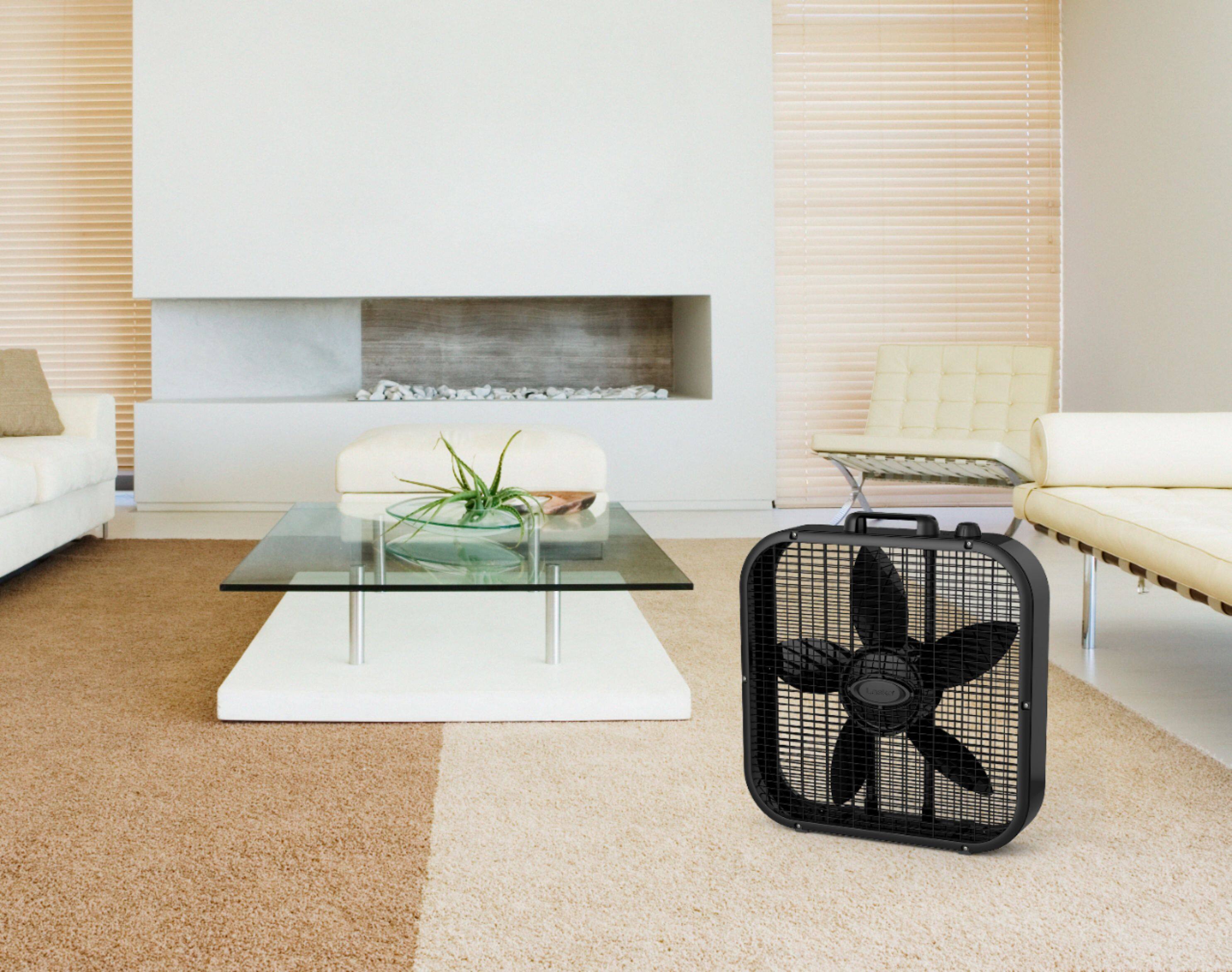 Alt View 12. Lasko - 20 in. Dècor Colors Air Circulating Box Fan with 3 Speeds - Black.