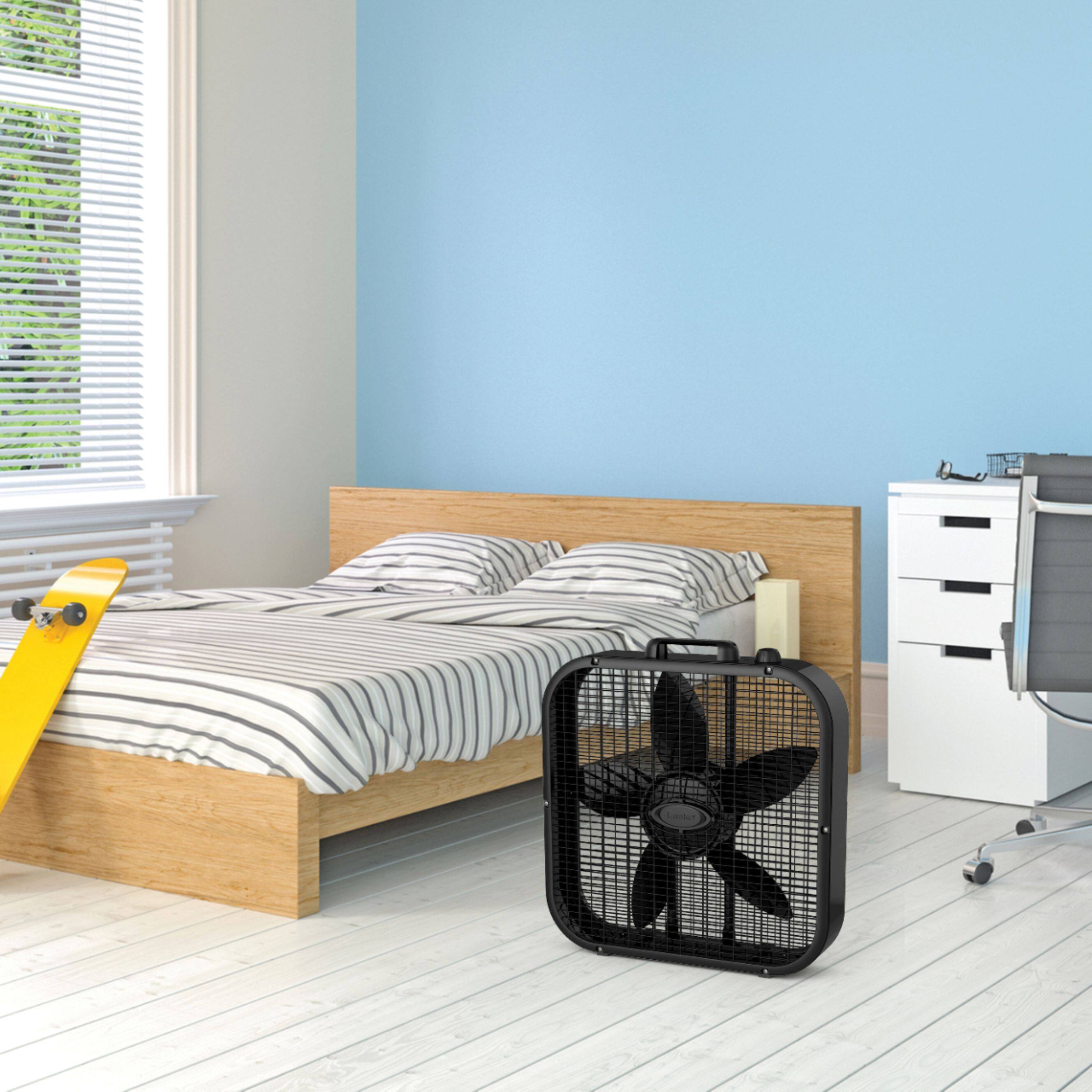 Alt View 13. Lasko - 20 in. Dècor Colors Air Circulating Box Fan with 3 Speeds - Black.