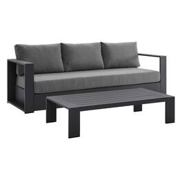 Modway - Tahoe 2-Piece Outdoor Powder-Coated Aluminum Patio Set - Gray Charcoal