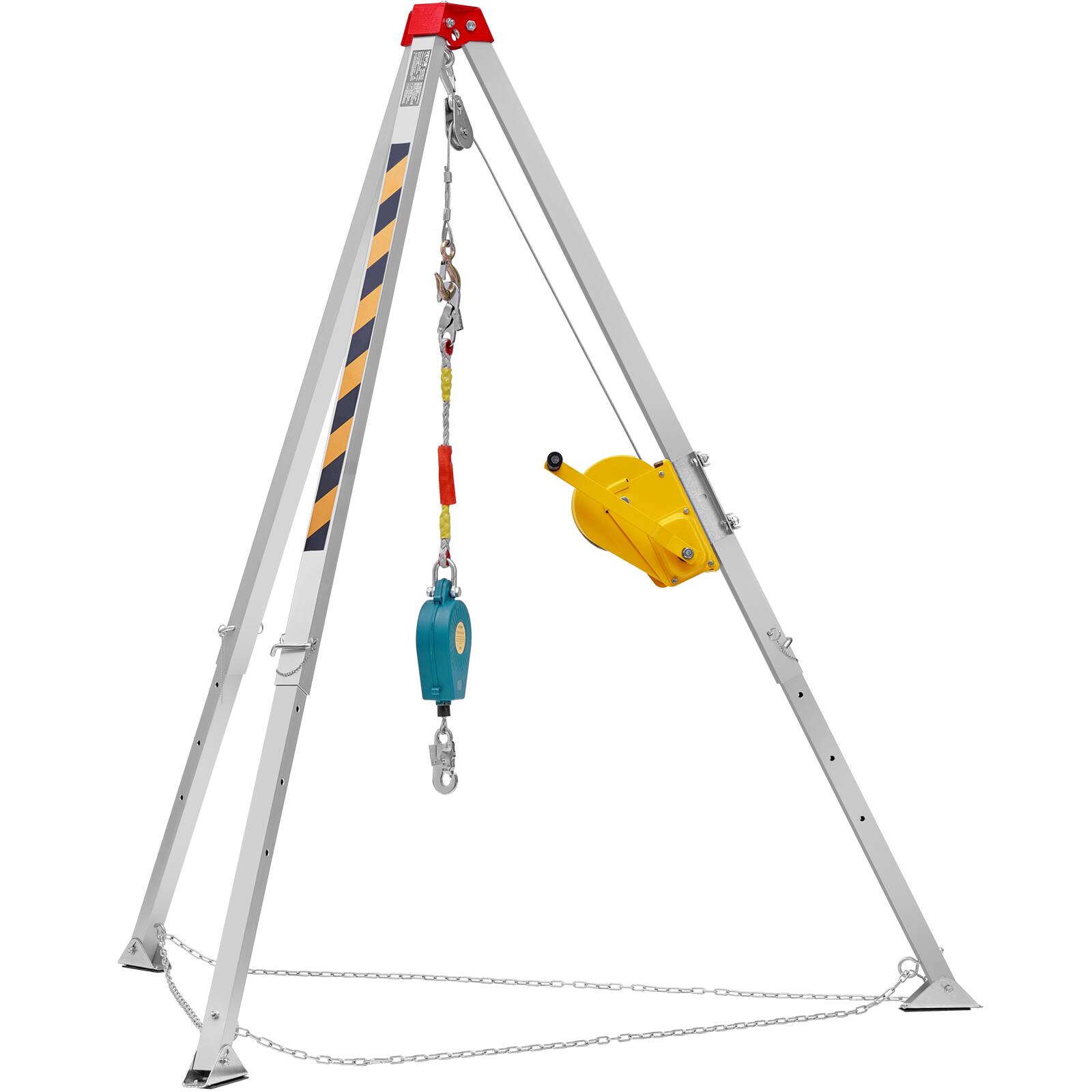 Alt View 5. VEVOR - 2600 lbs Winch Confined Space Tripod Kit, Confined Space Tripod 8' Legs and 98' Cable, Confined Space Rescue Tripod - Silver.