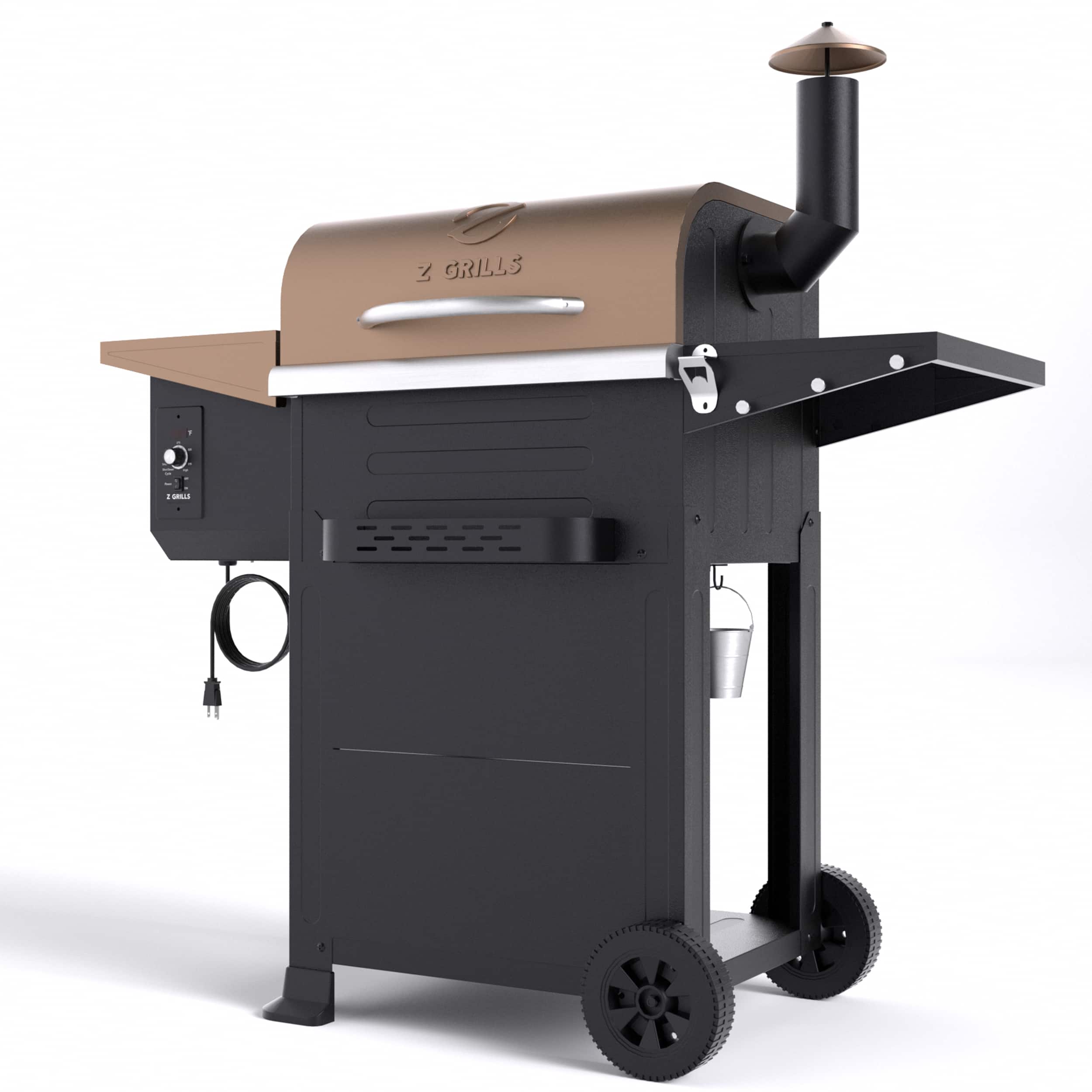 Z GRILLS - Flame Expert 572 sq. in. Pellet Grill and Smoker with Direct Flame Searing - Bronze