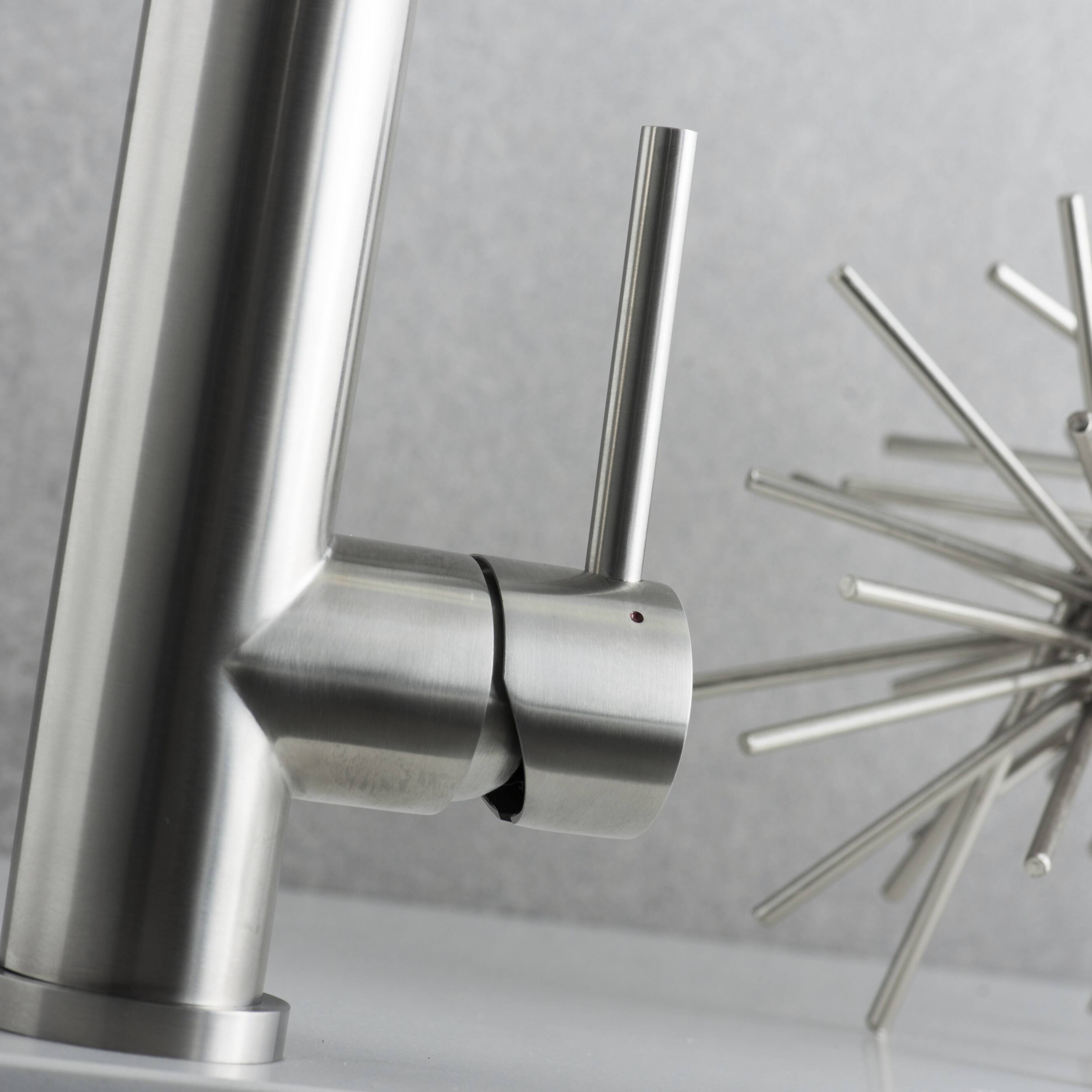 Alt View 4. Siljoy - DAX Single Handle Pull Down Kitchen Faucet Brushed Finish - Steel Gray.