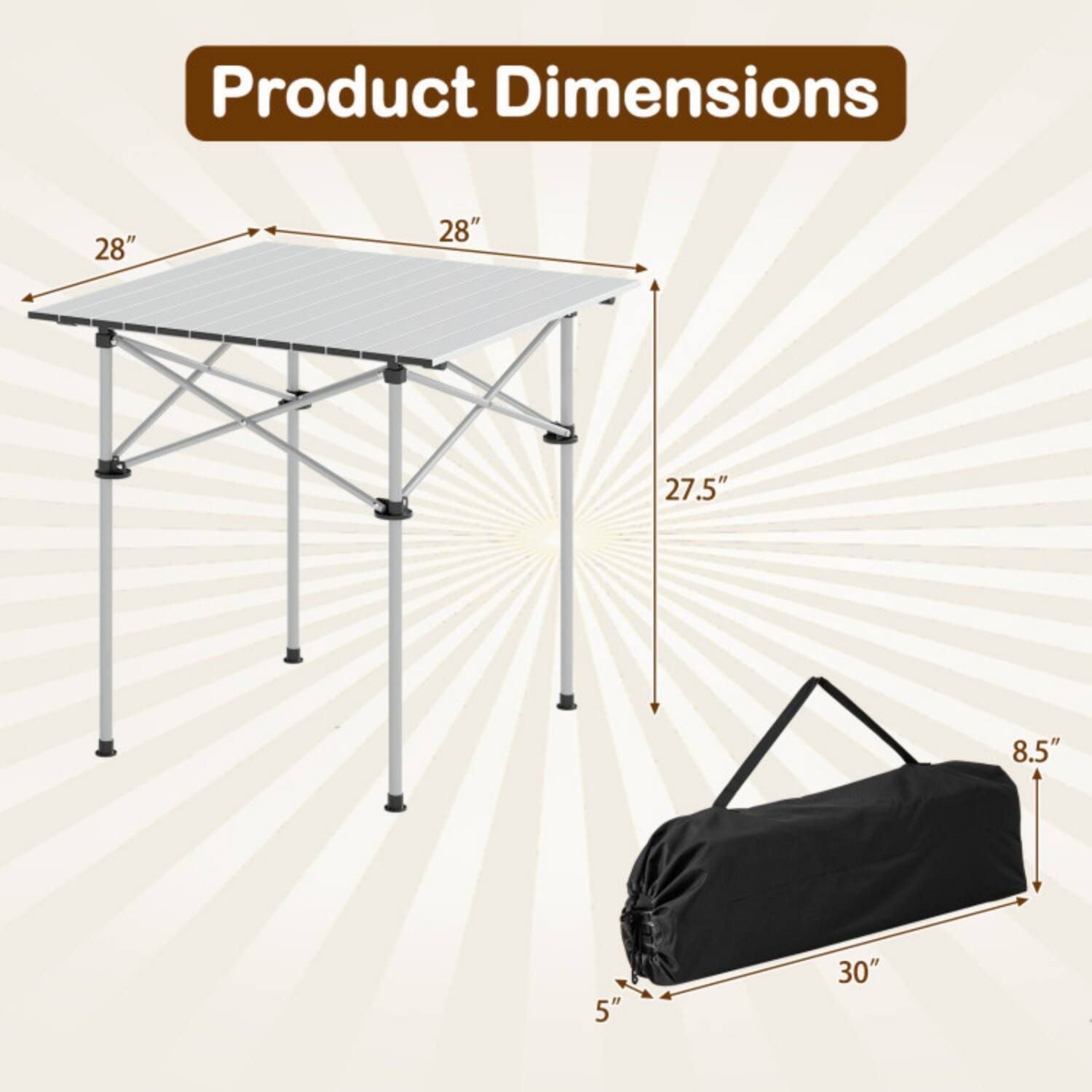 Product Dimensions: 28" x 28" x 27.5" x 8.5" x 5" x 30"