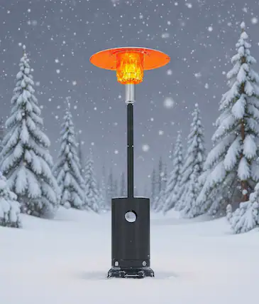 Front. GARVEE - 48,000 BTU Propane Patio Heater, with Table and Wheels.